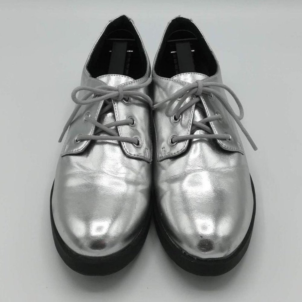 Madden Girl Kaci Platform Silver Sz 8